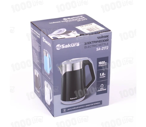Чайник электрический Sakura SA-2172W, белый, 1,8 л, 1500-1800 Вт