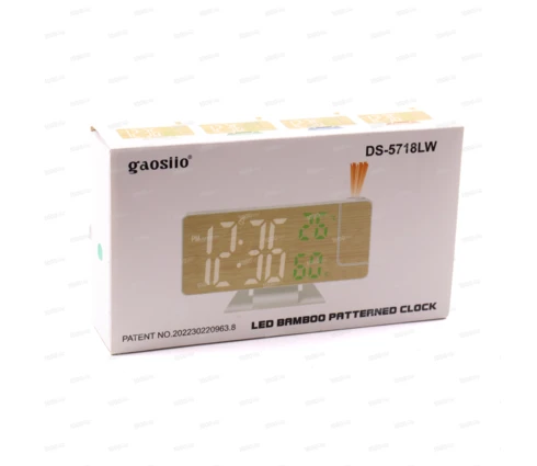 Часы электронные, USB, 10*18,5 см, термометр, гигрометр, проектор