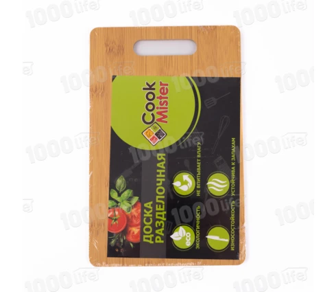 Доска разделочная Cook Mister, бамбук, 16*26*0,4 см