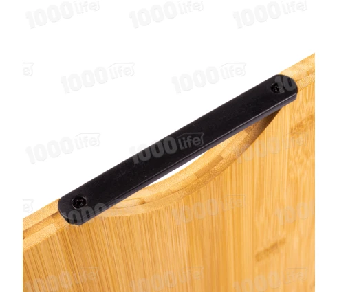Доска разделочная Cook Mister с черной ручкой, бамбук, 24*34 см