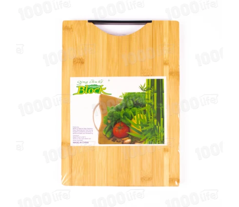Доска разделочная Cook Mister с черной ручкой, бамбук, 24*34 см