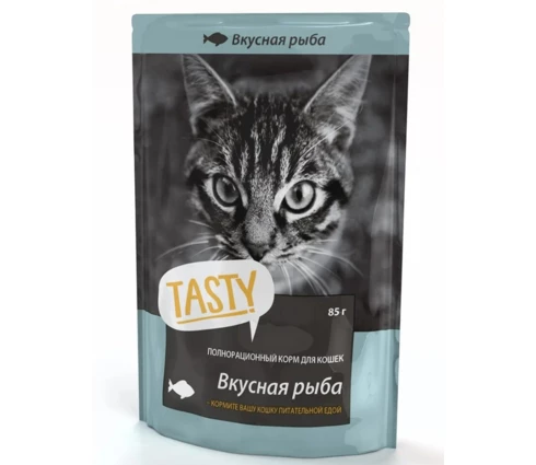 Влажный корм для кошек Tasty рыба в желе, 85 г