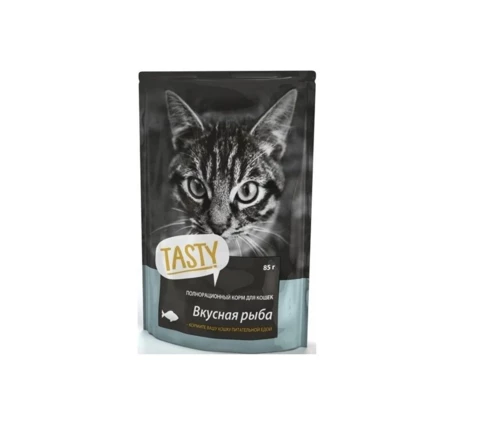 Влажный корм для кошек Tasty рыба в желе, 85 г