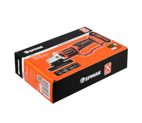 УШМ аккумуляторная ЕРМАК X-PRO, 20 В, диск 125*22,2 мм, 1 батарея, 2 А*ч, коробка