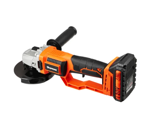 УШМ аккумуляторная ЕРМАК X-PRO, 20 В, диск 125*22,2 мм, 1 батарея, 2 А*ч, коробка
