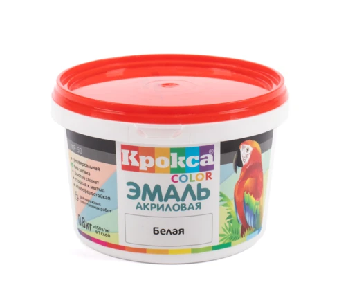 Эмаль акриловая Крокса КР-59, универсальная, белая, 0,8 кг