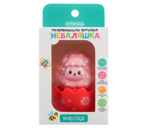 Развивающая игрушка Неваляшка ИГРОЛЕНД Животные, 8*6*11 см