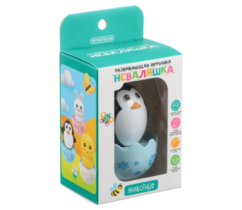 Развивающая игрушка Неваляшка ИГРОЛЕНД Животные, 8*6*11 см