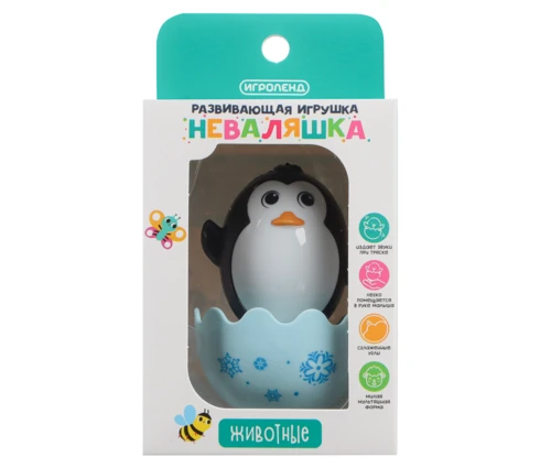 Развивающая игрушка Неваляшка ИГРОЛЕНД Животные, 8*6*11 см