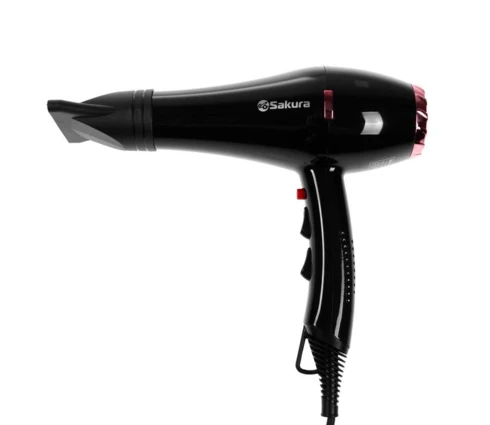Фен Sakura SA-4047BK Professional, черный, 3 температурных режима, 2 скорости, 2000 Вт