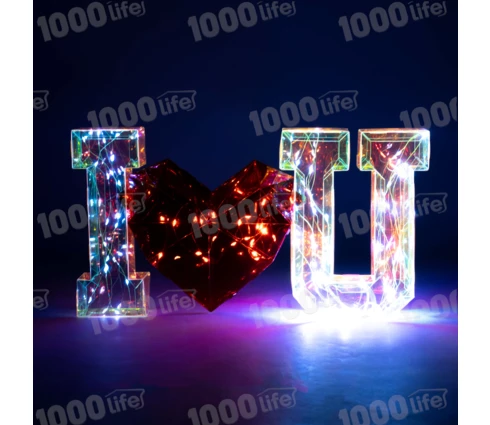 Фигура светодиодная I Love You, 37 см, USB, RGB, блок для батареек