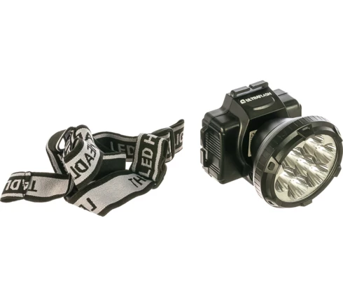 Фонарь налобный ULTRAFLASH 5362, аккумуляторный, 7 диодов, 2 режима, черный