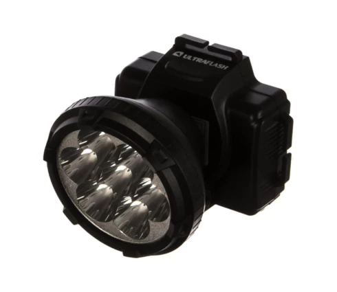 Фонарь налобный ULTRAFLASH 5362, аккумуляторный, 7 диодов, 2 режима, черный