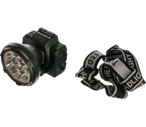 Фонарь налобный ULTRAFLASH 5362, аккумуляторный, 7 диодов, 2 режима, черный
