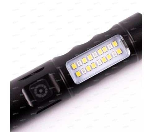 Фонарь ручной аккумуляторный, 5 Вт, 6 режимов, 12 см, 1200 mAh, Type-C
