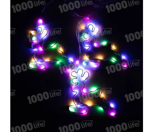 Гирлянда Бахрома Олени, 3 м, 120 диодов, RGB, 220 В, 8 нитей, программатор, модульная