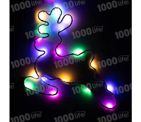 Гирлянда Бахрома Олени, 3 м, 120 диодов, RGB, 220 В, 8 нитей, программатор, модульная