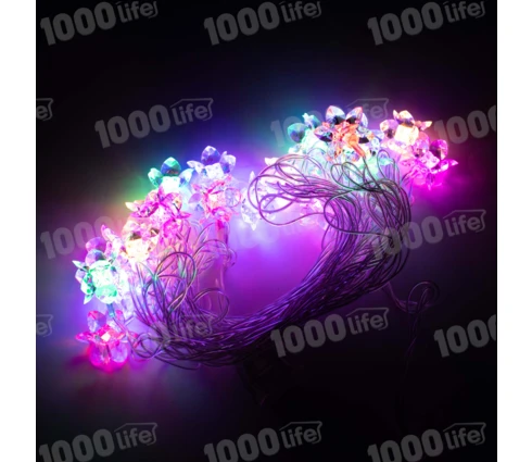 Гирлянда Цветы 3D, 4 м, 20 диодов, RGB, 220 В, модульная