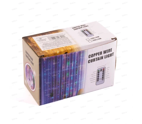 Гирлянда Дождь 300 д, 3*2м, для штор, RGB, 8 режимов, 220 Вт