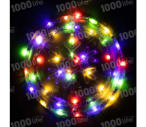 Гирлянда Круг Снежинка, 30 см, 40 диодов, RGB, 220 В, программатор