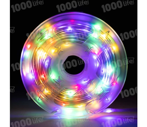 Гирлянда Нить, 20 м, 200 диодов, RGB, 220 В, программатор, белый провод