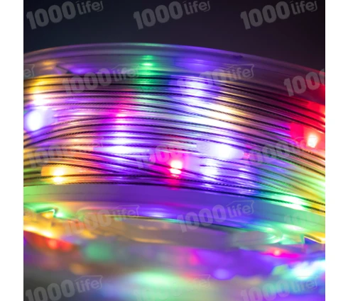 Гирлянда Нить, 20 м, 200 диодов, RGB, 220 В, программатор, белый провод