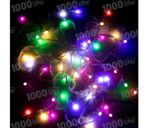 Гирлянда Нить, 6,5 м, 50 диодов, RGB, 220 В, программатор, модульная