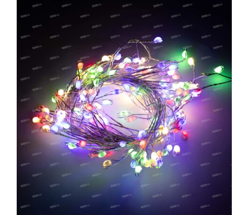 Гирлянда Нить Пушистая, 5 м, 200 диодов, RGB, 220 В, программатор