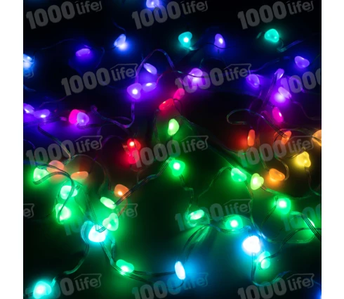 Гирлянда Нить Сердце, 10 м, 60 диодов, RGB, 220 В, программатор