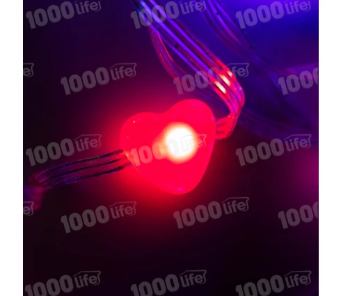 Гирлянда Нить Сердце, 10 м, 60 диодов, RGB, 220 В, программатор