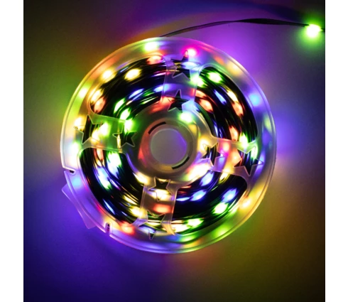 Гирлянда светодиодная Нить прозрачная 400 диодов, 50 м, RGB, зеленый провод