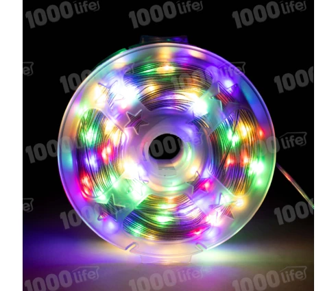 Гирлянда уличная Нить, 40 м, 400 диодов, RGB, 220 В, IP44, программатор, белый провод