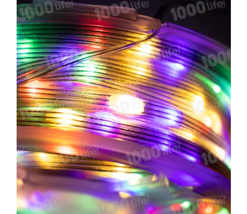 Гирлянда уличная Нить, 40 м, 400 диодов, RGB, 220 В, IP44, программатор, белый провод