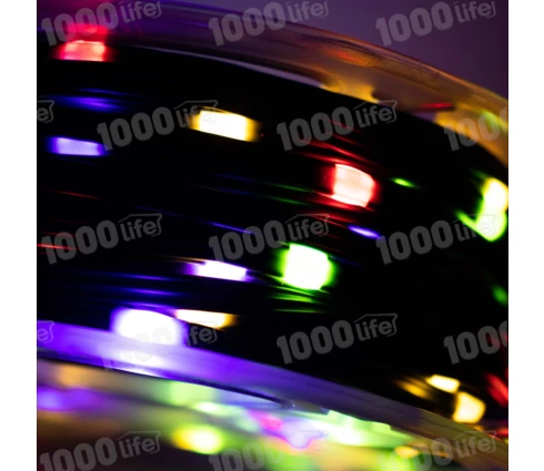 Гирлянда уличная Нить, 40 м, 400 диодов, RGB, 220 В, IP44, программатор, зеленый провод