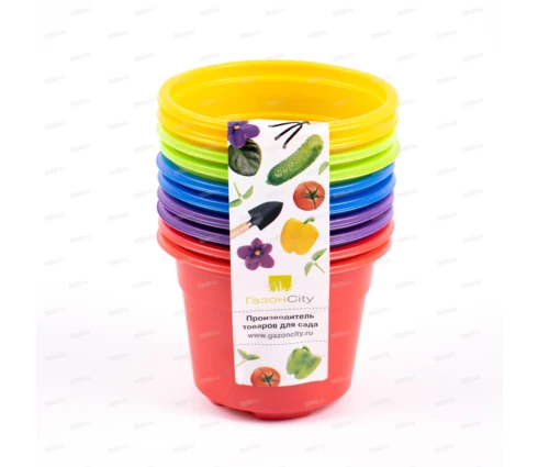 Горшок круглый Color 9*6,8 см, 0,3 л, разноцветный, 10 шт