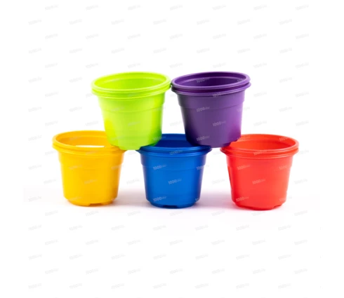Горшок круглый Color 9*6,8 см, 0,3 л, разноцветный, 10 шт