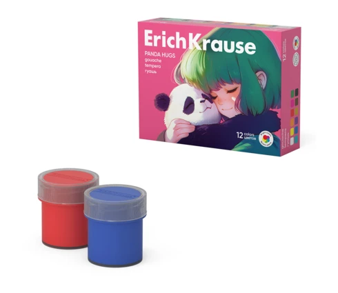 Гуашь ErichKrause Panda Hugs, 12 цветов