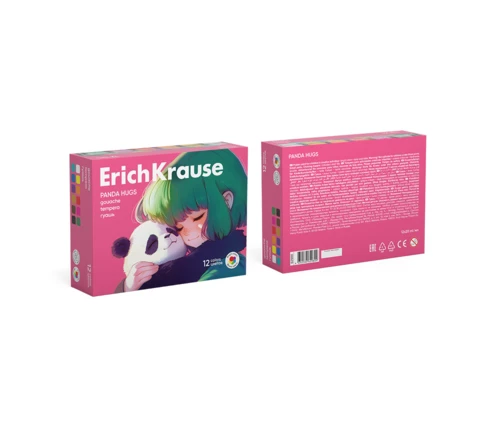Гуашь ErichKrause Panda Hugs, 12 цветов