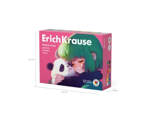 Гуашь ErichKrause Panda Hugs, 12 цветов