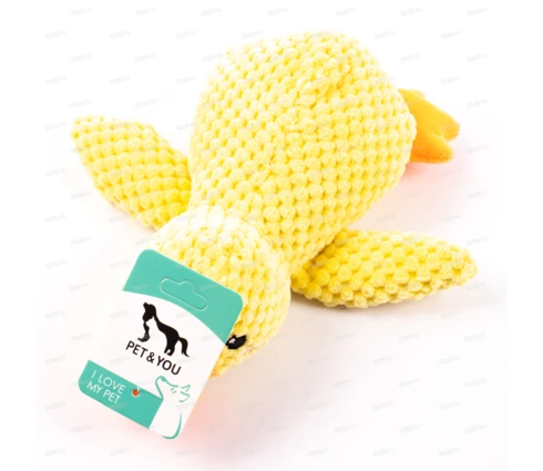 Игрушка мягкая для собак Pet&You Утка, 25 см, шуршит и пищит