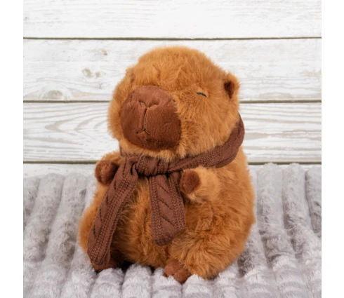 Игрушка мягкая DOURMAN Капибара с шарфом, 25 см
