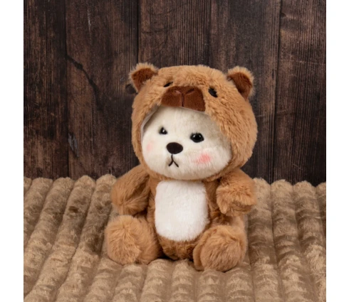 Игрушка мягкая DOURMAN Медведь с капюшоном, 23 см