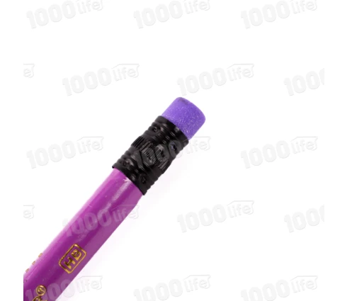 Карандаш чернографитный Star Color, дерево, круглый, с ластиком