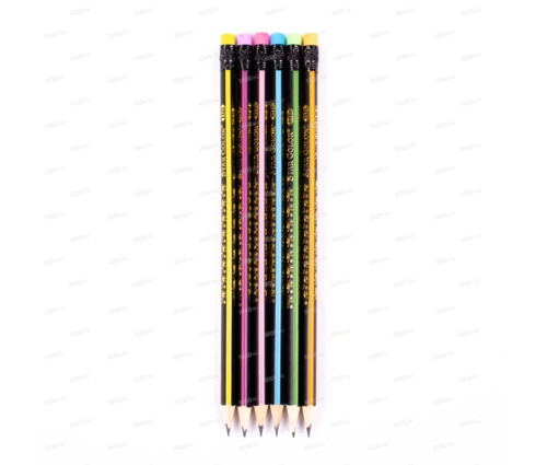 Карандаш чернографитный Star Color, дерево, с ластиком