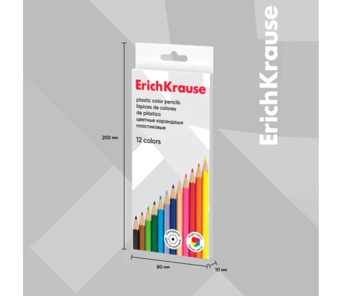 Карандаши цветные ErichKrause, шестигранный корпус, 12 цветов