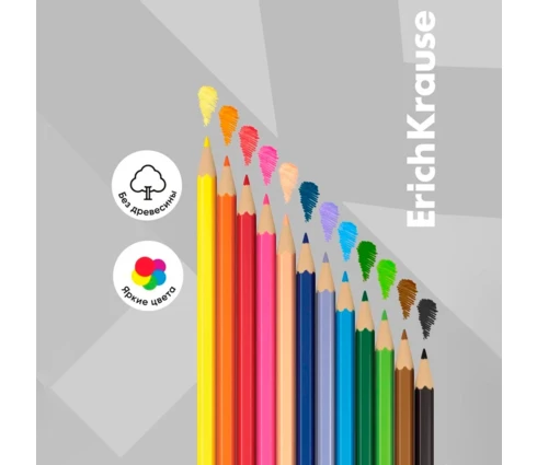 Карандаши цветные ErichKrause, шестигранный корпус, 12 цветов