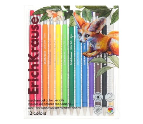 Карандаши цветные ErichKrause Safari, шестигранный корпус, с точилкой, 12 цветов