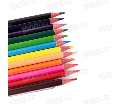 Карандаши цветные Star Color, 12 цветов, дерево, трехгранные