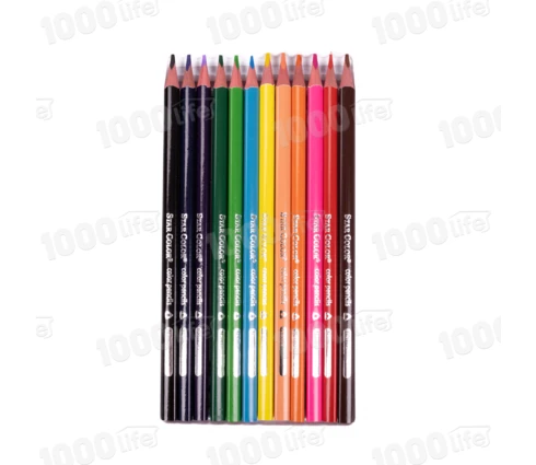Карандаши цветные Star Color, 12 цветов, дерево, трехгранные