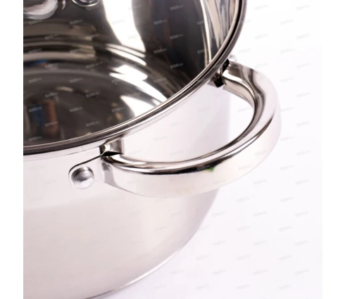 Кастрюля из нержавеющей стали Cook Mister KV2250 4,8 л, 22 см, индукция, стеклянная крышка
